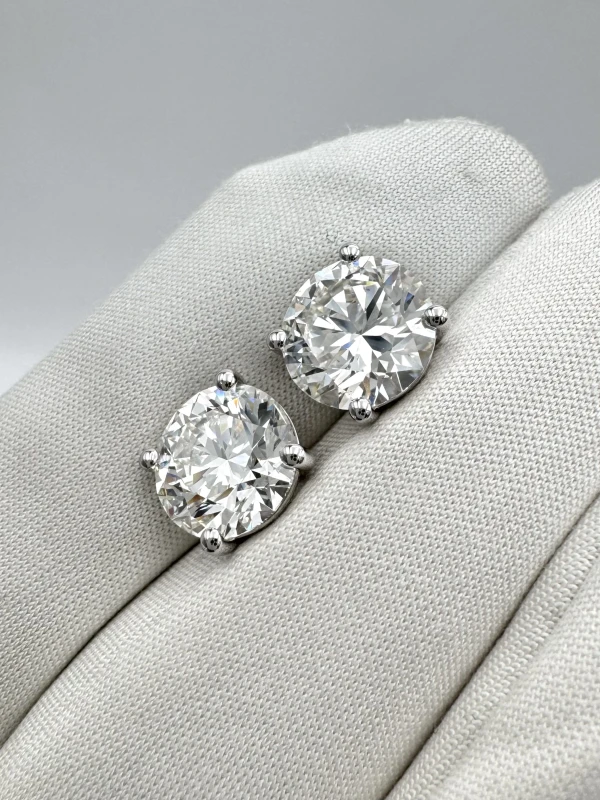 Earrings without a brand ROUND  DIAMONDS 3.00-3.01 CT H/VVS2-VS1 EARRING (GIA) EXEXEX nn3.00-3.01H 5