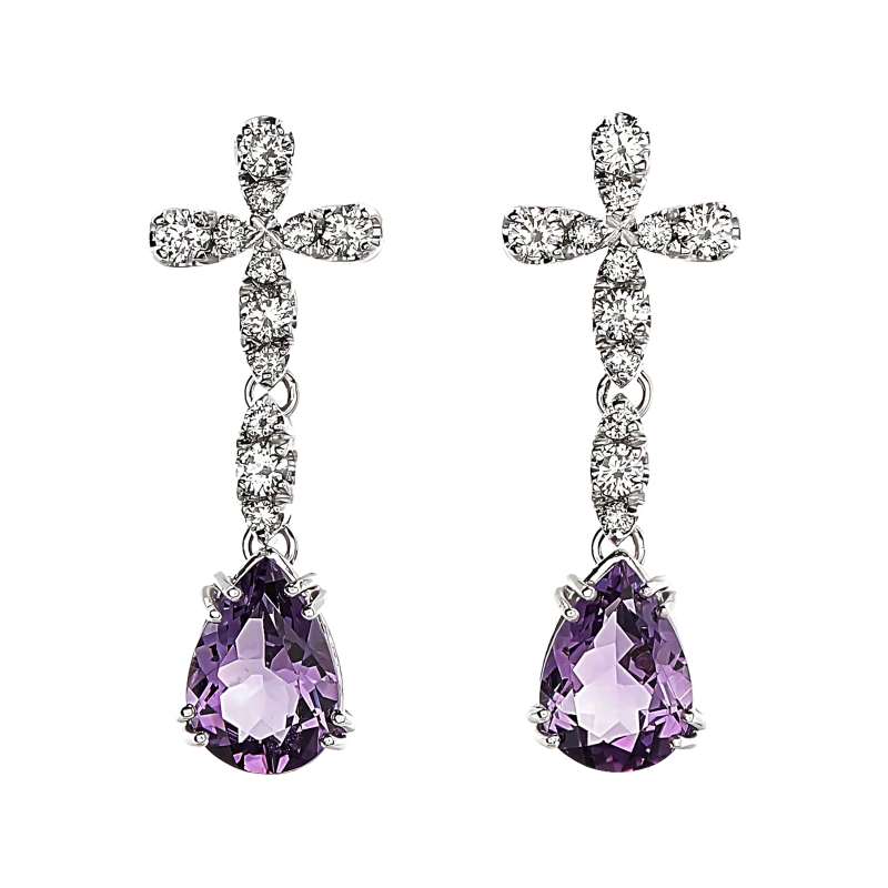 EASTEN GARLAND EARRINGS AMETHYST