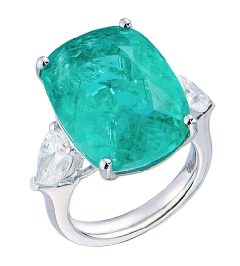 Earrings without a brand PARAIBA TOURMALINE 19.94 CT NEON RING, MOZAMBIQUE (GIA/GRS) NN19.94CT 1