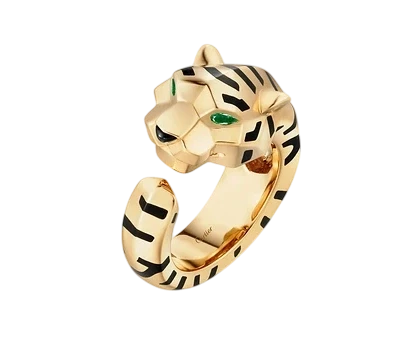 YELLOW GOLD PANTHERE DE CARTIER RING (SIZE 53)