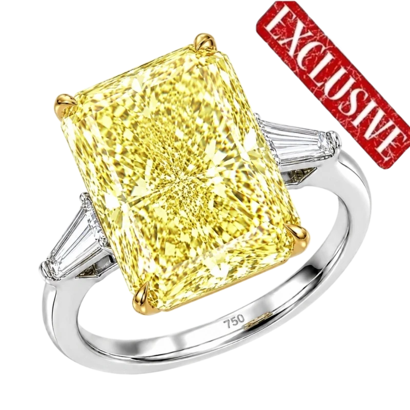 RADIANT DIAMOND 18.03 CT FANCY YELLOW/VS2 RING (SIZE 51) GIA