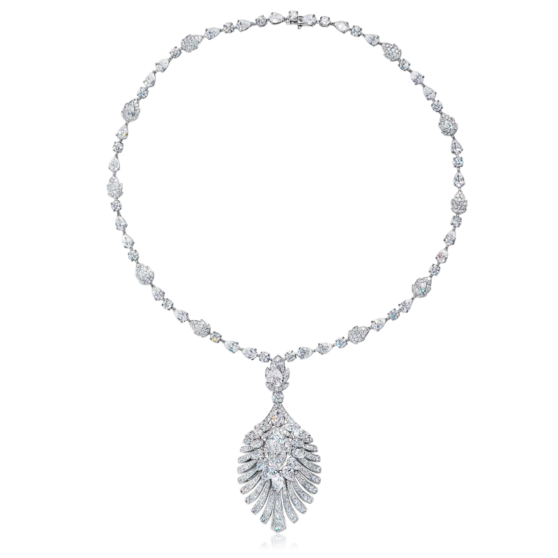 GRAFF Feather Motif Necklace with diamonds 25.25 ct Graff Feather 180424 1