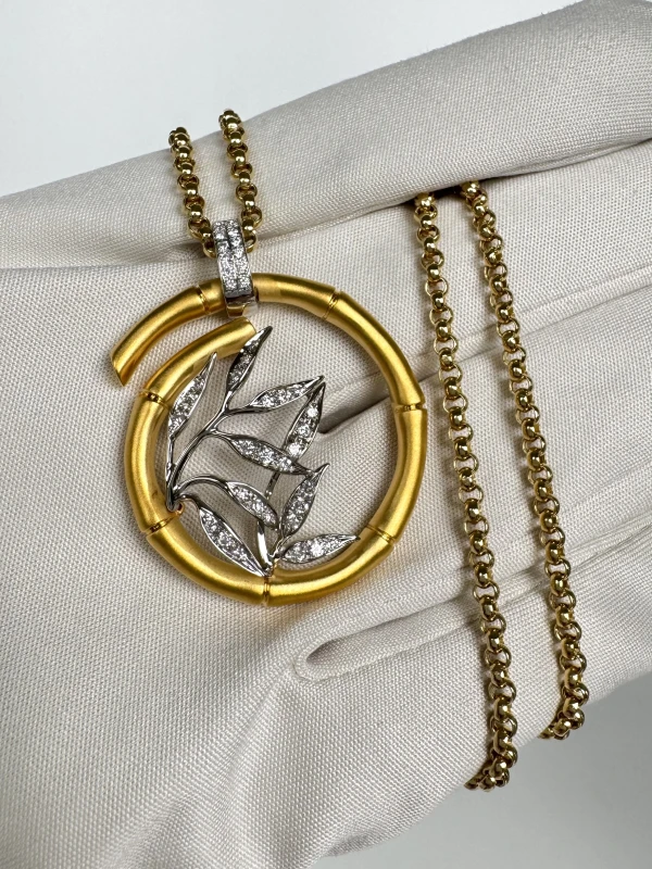 Carrera y carrera  BAMBU ZEU PENDANT, YELLOW GOLD, MEDIUM PENDANT CyC10514 4