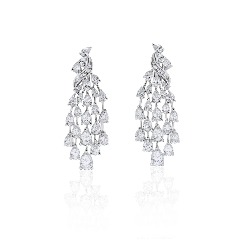 WHITE GOLD DIAMONDS EARRINGS 14.46 CT