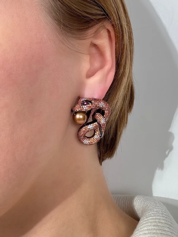 RalfDiamonds SNAKE DIAMOND EARRINGS RDEarrings 2