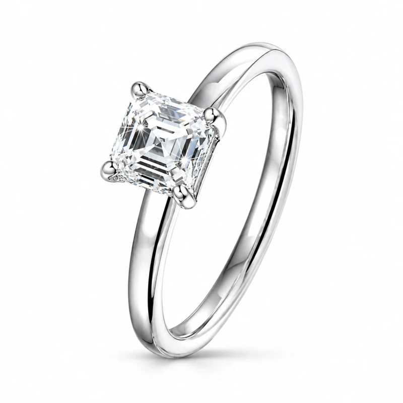 ASSCHER DIAMOND 1.00 CT H/VS2 RING (SIZE 51) GIA