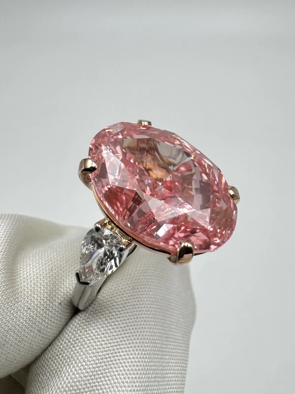 No name OVAL DIAMOND 12.01 CT FANCY VIVID PINK*/SI1 RING (SIZE 51) GIA NN12.01CT FVP*/SI1 4