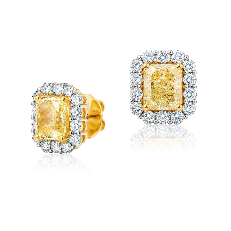 No name DIAMOND 3.02 - 3.02 CT FANCY LIGHT YELLOW/VVS2-VS1 EARRINGS (GIA) 7515-3.02-3.02 CT FLY 2