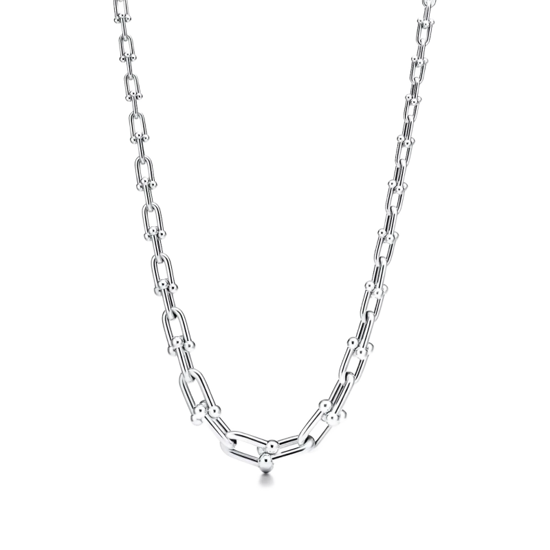 Graduated Link Necklace, Sterling Silver