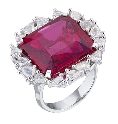 TOURMALINE 18.47 CT & DIAMOND RING