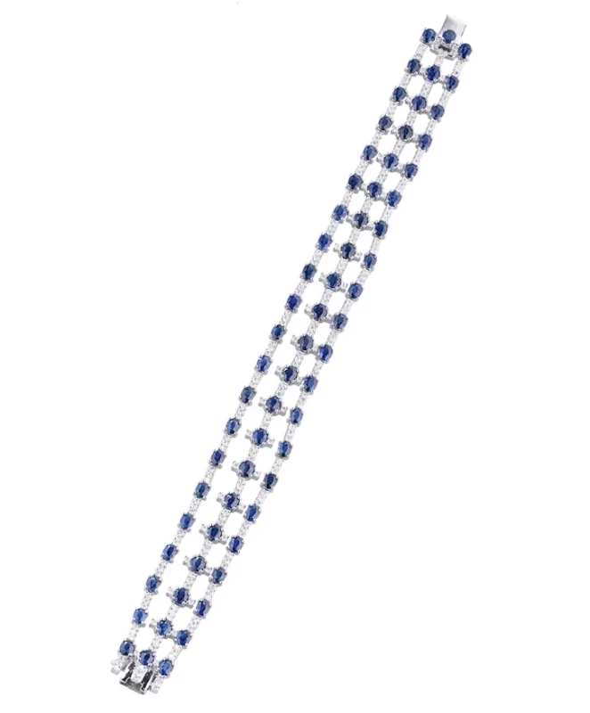 WHITE GOLD SAPPHIRE & DIAMOND BRACELET