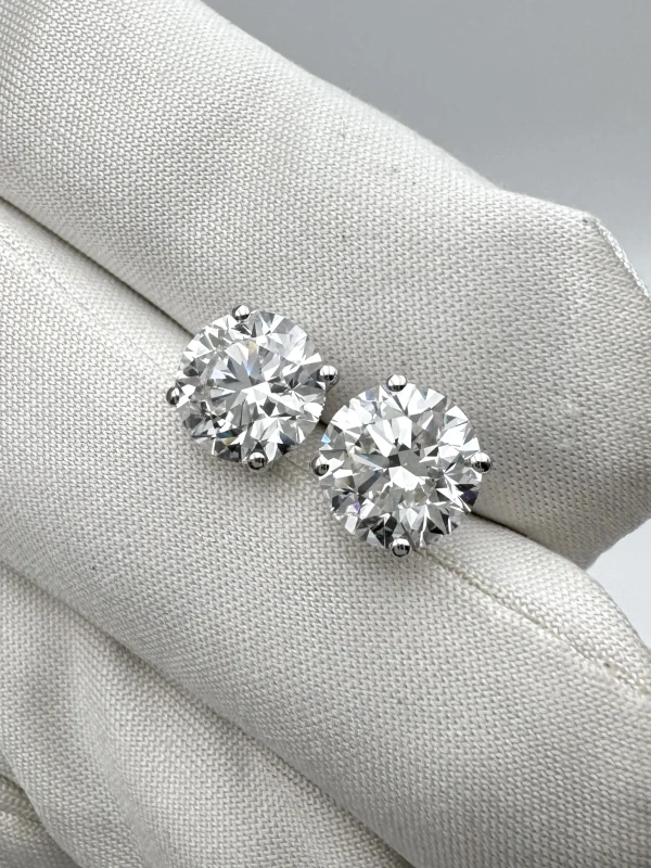 Earrings without a brand ROUND DIAMOND 2.01-2.02 CT E-F/VS1 EARRINGS (GIA) NN2.01-2.02CT E-F/VS1 7