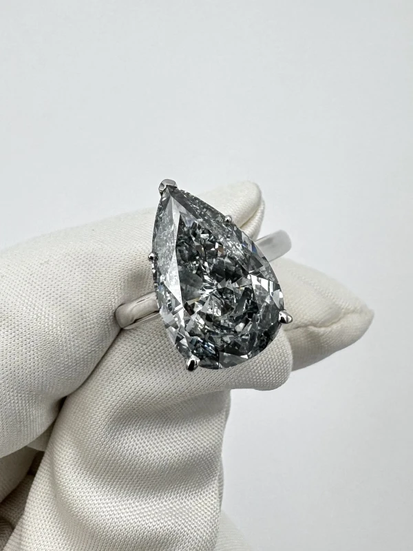 СЕРЬГИ NO NAME PEAR DIAMOND RING 7.01 ct G/SI2 (SIZE 52) GIA NN7.01ct G/SI2 GIA 3