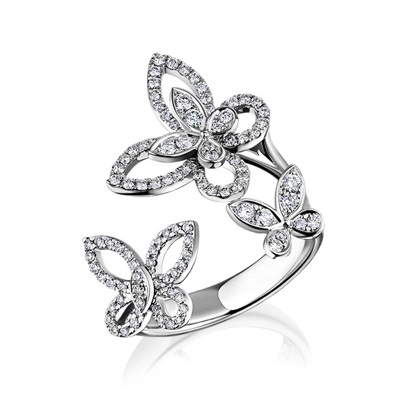 DOUBLE BUTTERFLY SILHOUETTE RING
