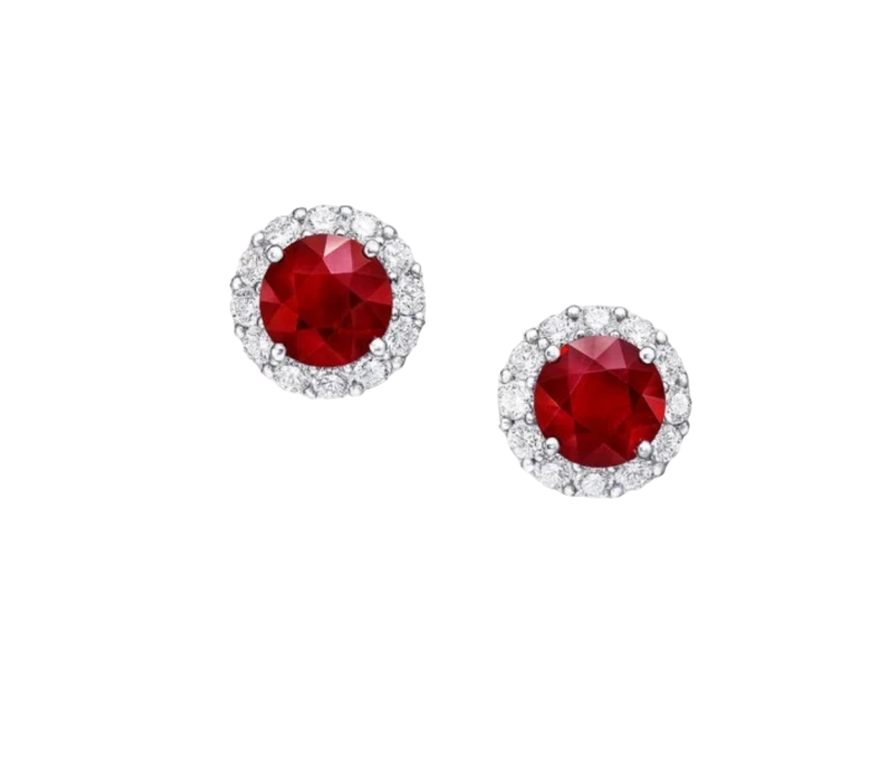 RUBY 1.64 CT EARRIG
