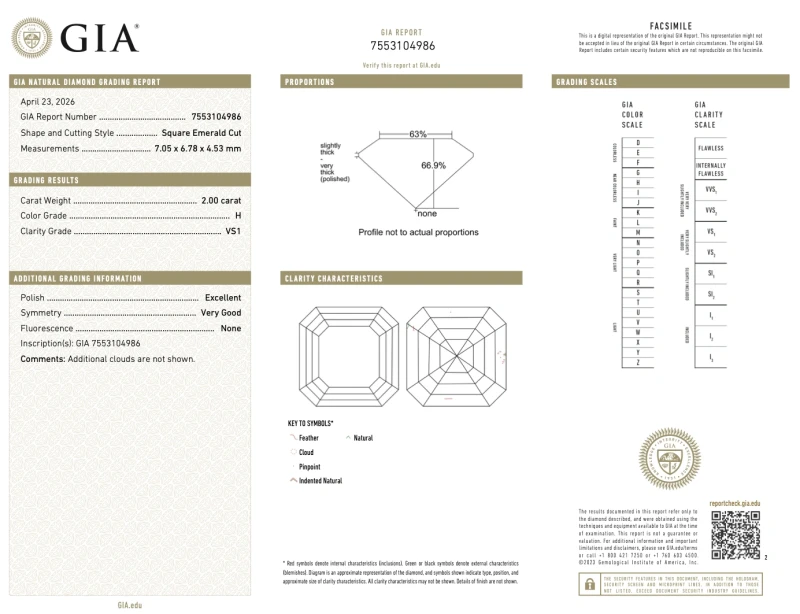 No name ASSCHER DIAMOND 2.00-2.01 CT H/VS1-VS2 EARRINGS (GIA) NN2.00-2.01CT H/VS1-VS2 3