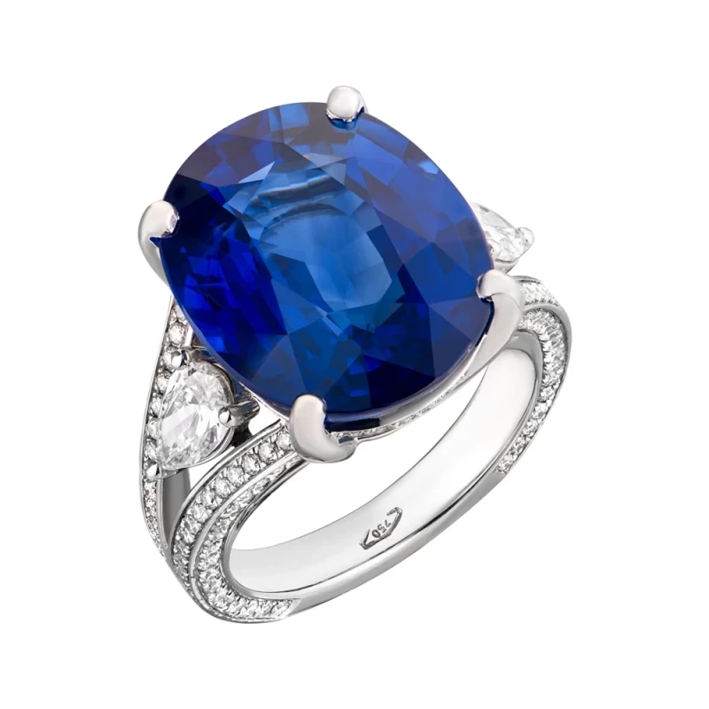 No name SAPHIRE AND DIAMOND RING 15.40 CT VIVID BLUE 15.40 CT VIVID BLUE