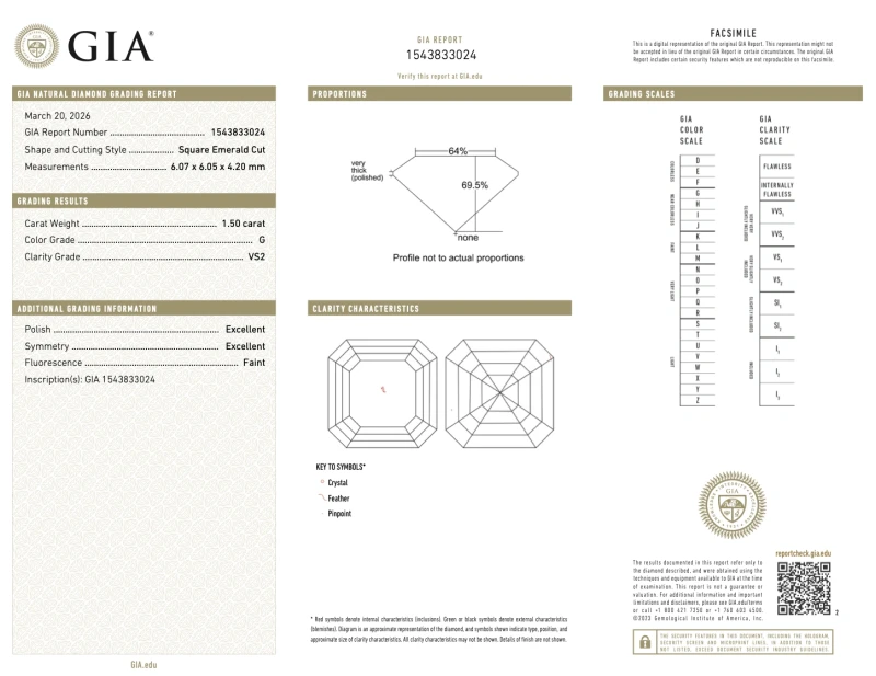 Earrings without a brand ASSCHER DIAMOND 1.50-1.50 CT G/VS2 EARRINGS (GIA) NN1.50-1.50CT G/VS2 4