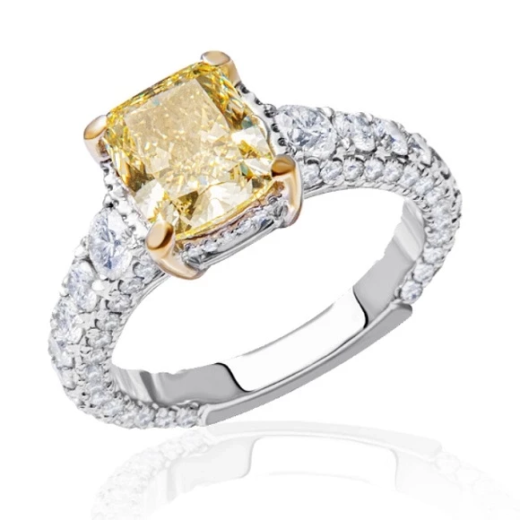 КОЛЬЦО С БРИЛЛИАНТОМ 2.02 CT FANCY YELLOW/SI1