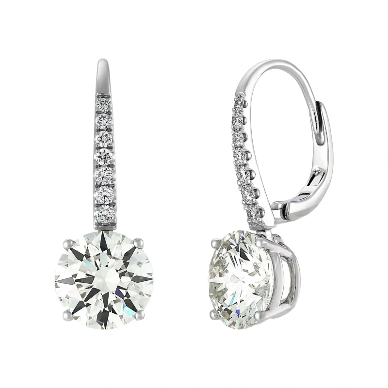 Earrings without a brand DIAMOND 3.02 CT L/SI1 - 3.00 CT M/VS2 EARRINGS EXEXEX (GIA) NN3.02-3.01 1