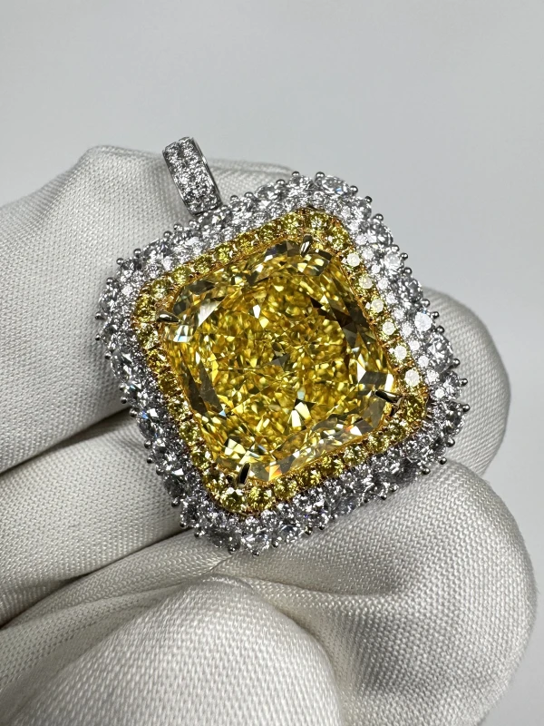 No name DIAMOND 11.12 CT FANCY VIVID YELLOW/VVS1 NECKLACE (GIA) NN11.12 5