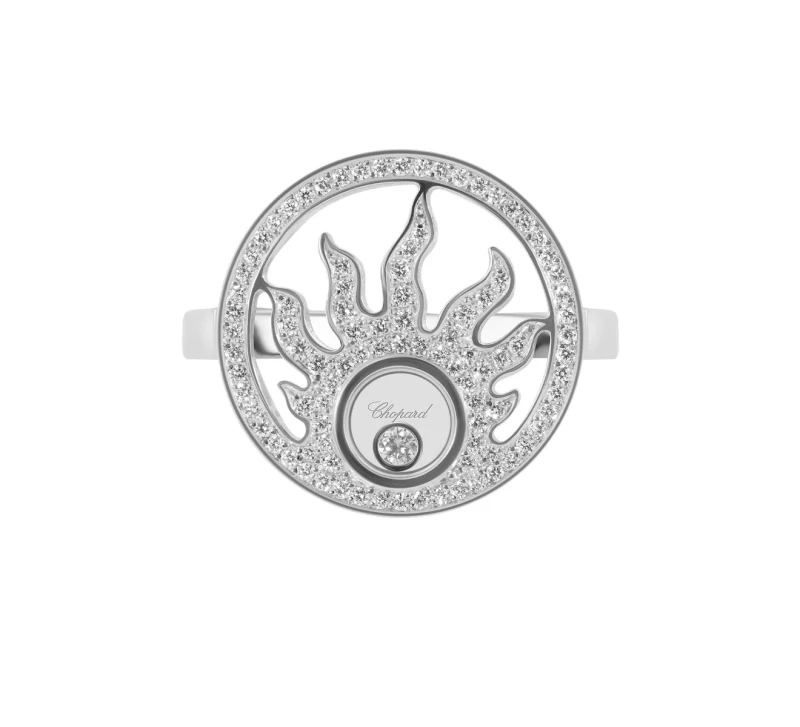 Chopard Happy Diamonds Sun 18K White Gold Pave Diamond 826981 1