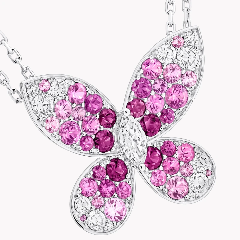 Graff Butterfly Ruby, Pink Sapphire and Diamond Pendant RGP871 3