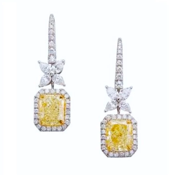 СЕРЬГИ NO NAME СЕРЬГИ С БРИЛЛИАНТАМИ 3.05 CT LIGHT YELLOW/SI1 - 3.02 CT LIGHT YELLOW/SI1 3.05 - 3.02 CT CT LY/SI1