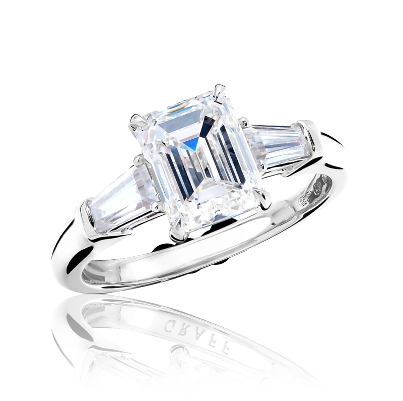 EMERALD DIAMOND 2.01 CT H/VVS1 RING(GIA)
