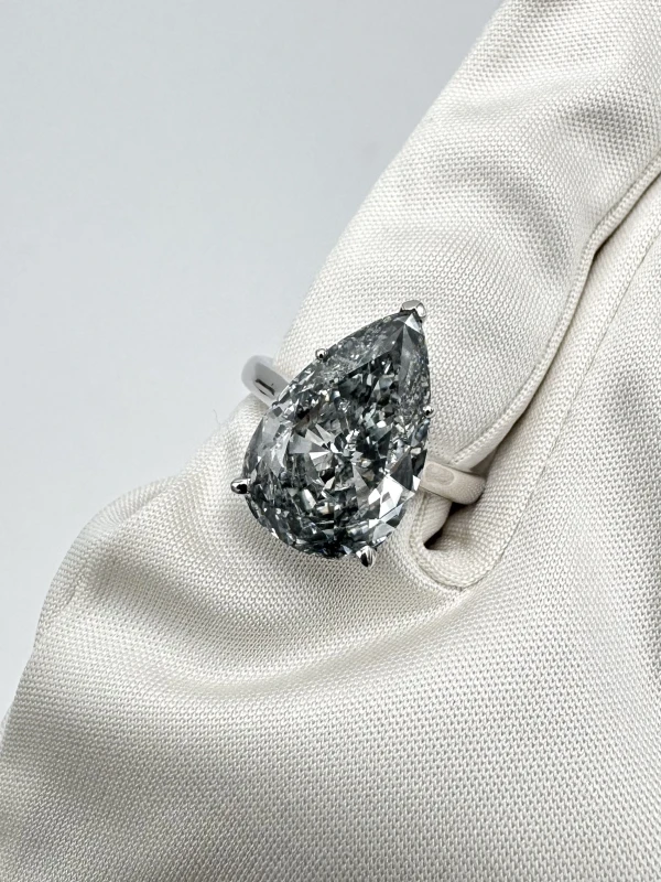 СЕРЬГИ NO NAME PEAR DIAMOND RING 7.01 ct G/SI2 (SIZE 52) GIA NN7.01ct G/SI2 GIA 4