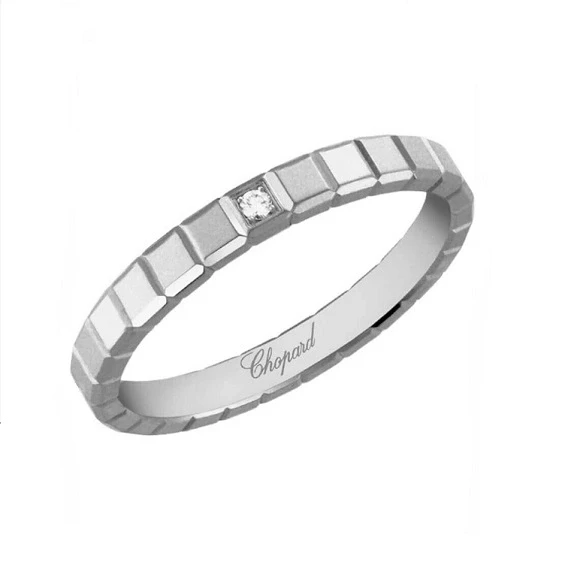 ICE CUBE 1 DIAMOND RING, WHITE GOLD (SIZE 64)