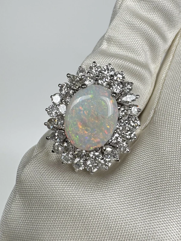 RalfDiamonds OPAL AND DIAMOND RING (SIZE 54) RDR613 3