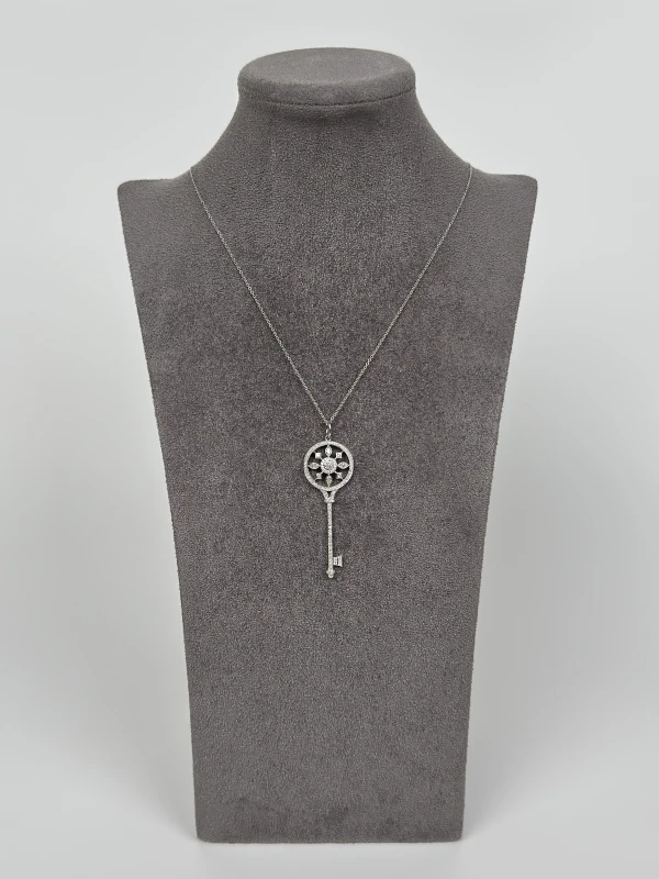 Tiffany & Co TIFFANY & CO. KALEIDOSCOPE KEY PENDANT IN PLATINUM WITH CHAIN Kaleidoscope key 020624 2
