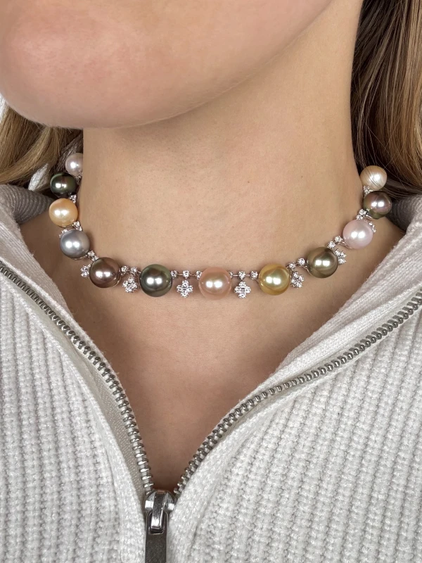 Schoeffel PEARL 10.8-11.8 MM & DIAMONDS NECKLACE M68062 2