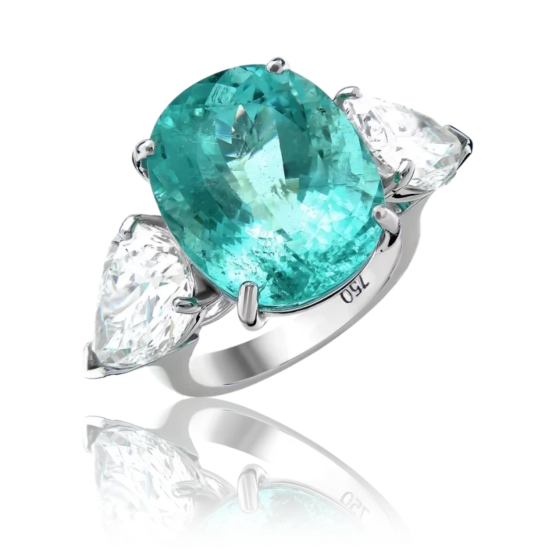 TOURMALINE 15.04 CT & DIAMOND 3.15 - 3.01 CT RING (GIA/GRS)
