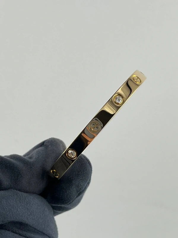 Cartier LOVE BRACELET, 4 DIAMONDS, YELLOW GOLD (SIZE 17) B6035917 5