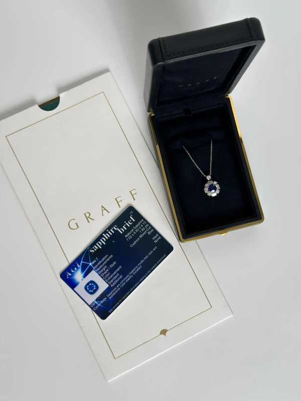 GRAFF Sapphire Cushion Pendant With Multi Shape Diamond Surround RGPsap 4