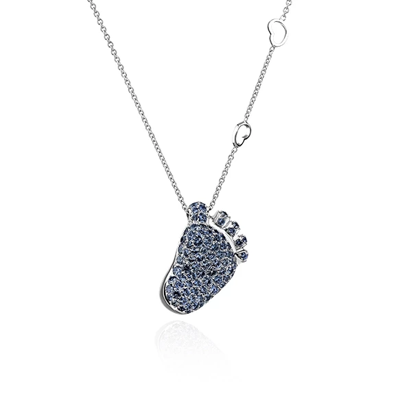 ORME SAPPHIRE GOLD BABY FOOT PENDANT 