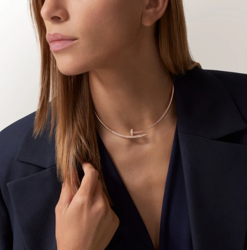 Cartier Juste un Clou torque necklace, small model, reverse-set diamonds (SIZE 29.5) N7424574 2