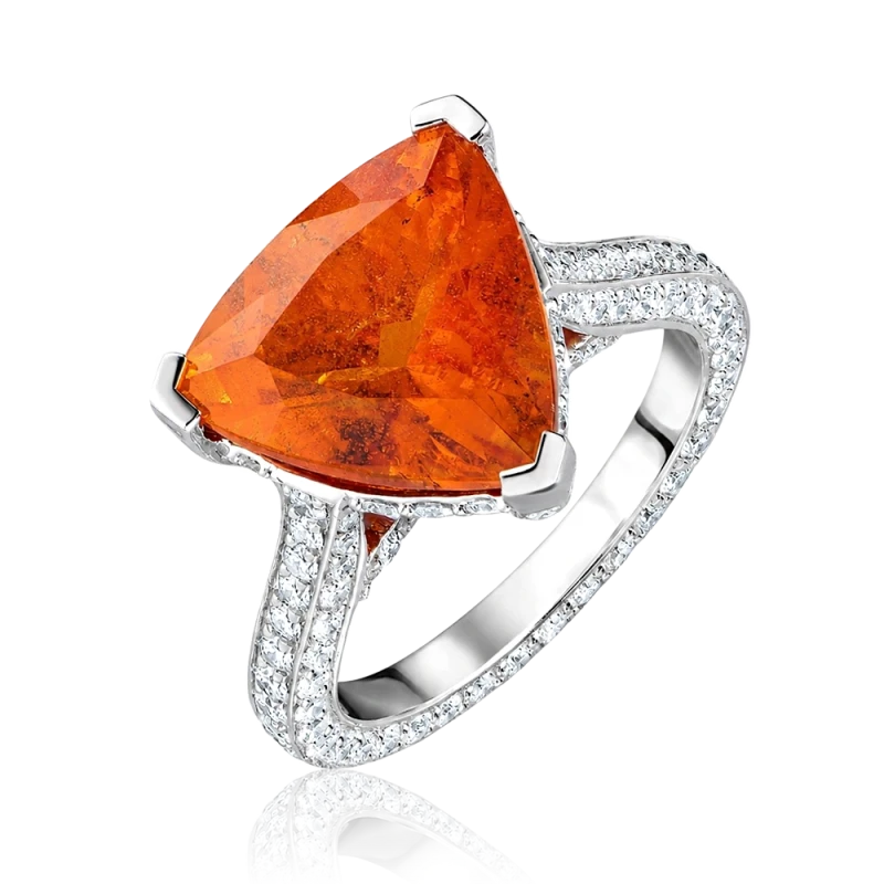 NATURALE SPESSARTITE GARNET 8.00 CT RING (SIZE 51)