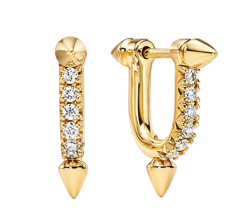 Tiffany Titan by Pharrell Williams Small Earrings in Gold with Diamonds