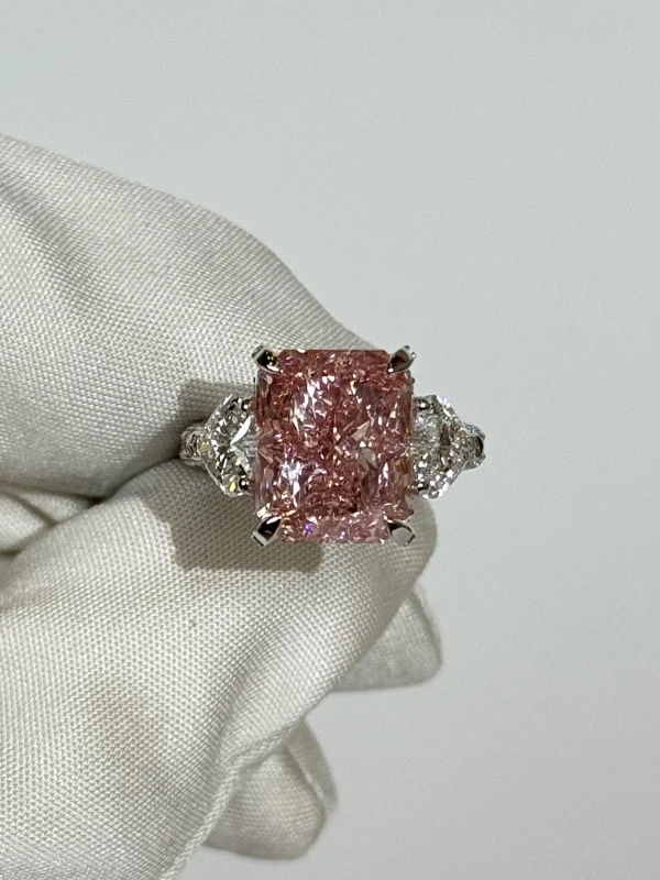 Earrings without a brand RADIANT 8.12 CT FANCY INTENCE PINK/VS2 RING (GIA) nn8.12ctPINK 2