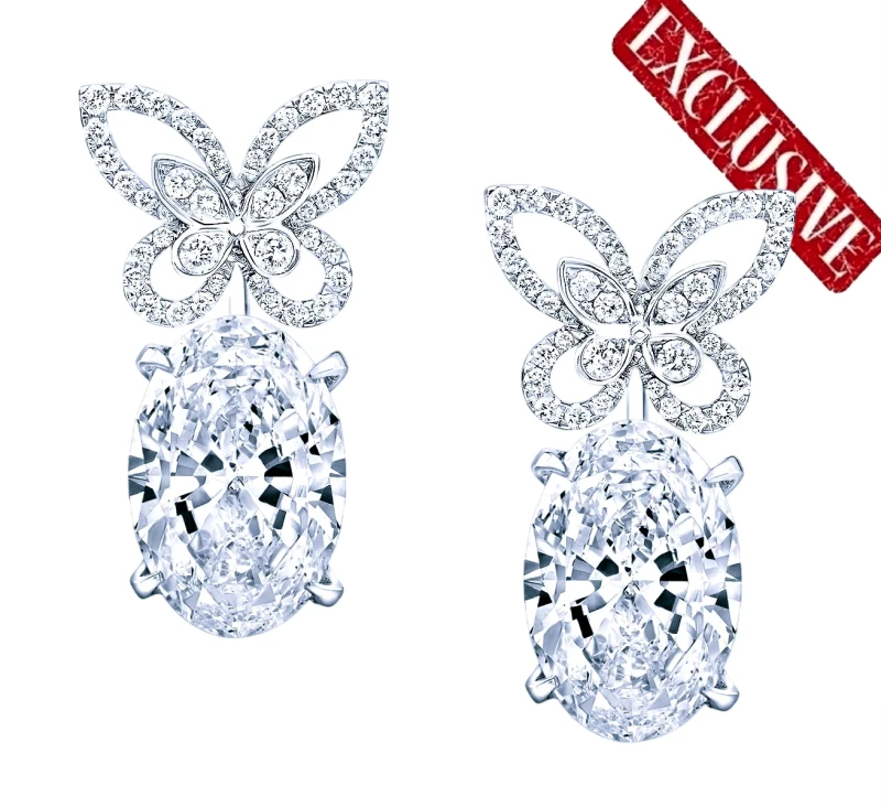 OVAL DIAMOND 7.62-7.52 CT E/VS1-VVS2 EARRINGS (GIA)