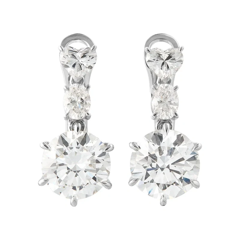 DIAMOND EARRINGS 3.01 - 3.11 CT F/SI2 (GIA)