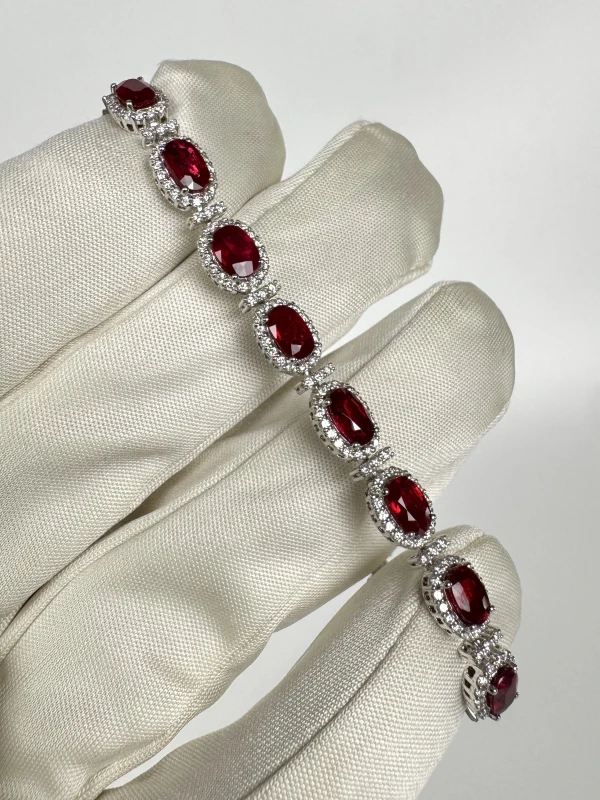 СЕРЬГИ NO NAME OVAL RUBY 9.73 CT BRACELET (GIA) RUB 9.73CT 2