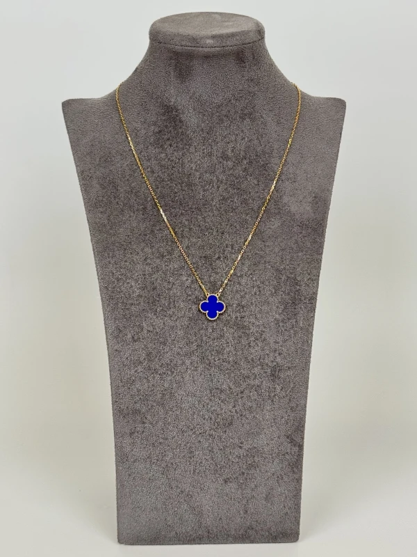 Van Cleef & Arpels Vintage Alhambra pendant, Blue Agate VCARP9SY00 4