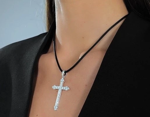 Cartier DIAMOND CROSS PENDANT WITH CHAIN CARTIER241023 2