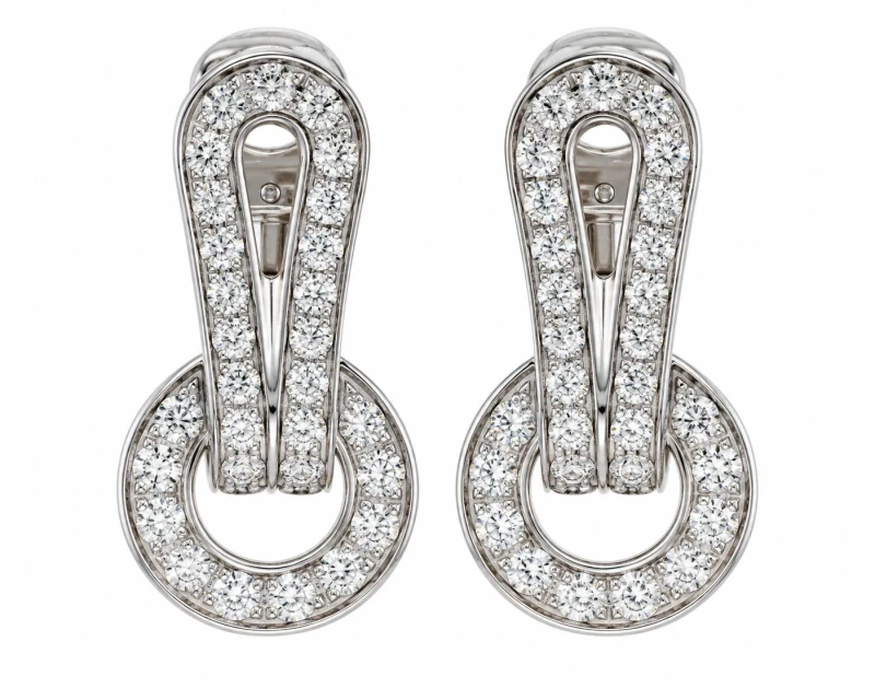 Cartier Cartier Agrafe Diamond Earrings in 18K WG 0.94 CT N8040400 1