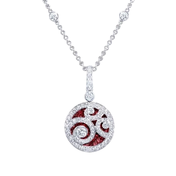 DIAMOND ON DIAMOND RUBY PENDANT