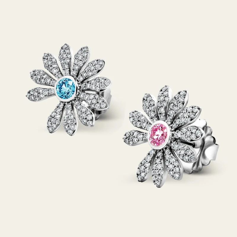 Jacob & Co Jacob & Co. X PEACEMINUSONE Pink/Blue Topaz And Pavé Earrings ER-GG-BPT 2